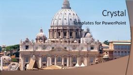  Presentation with vatican - Presentation design having saint peter basilica background and a light blue colored foreground