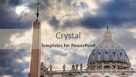  Presentation with vatican - Colorful presentation enhanced with saint peter's dome basilica di san pietro vatican town rome italy backdrop and a soft green colored foreground