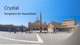  Presentation with vatican - Audience pleasing presentation design consisting of saint peter square in vatican backdrop and a light blue colored foreground
