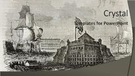  Presentation with russia - Slide deck with saint petersburg - kronstad old view background and a light gray colored foreground