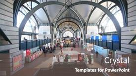  Presentation with trains - Beautiful PPT theme featuring stage gate - space environment ready for comp backdrop and a wine colored foreground