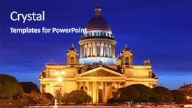  Presentation with saint - Audience pleasing theme consisting of saint-petersburg in evening russia backdrop and a navy blue colored foreground