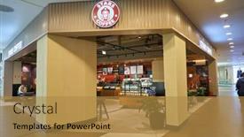  Presentation with starbucks - Presentation with saint-petersburg-russia-circa-september background and a gold colored foreground