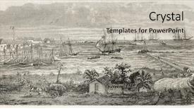  Presentation with port - Theme featuring saint-pierre old view reunion background and a light gray colored foreground