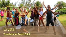  Presentation with music traditional - Cool new PPT theme with saint-pierre-reunion-island-france backdrop and a tawny brown colored foreground