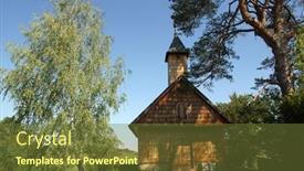  Presentation with saint - Beautiful PPT theme featuring saint-roch-s-chapel backdrop and a tawny brown colored foreground