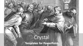  Presentation with saint - Cool new PPT theme with saint-thomas-and-saint-bonaventure backdrop and a gray colored foreground