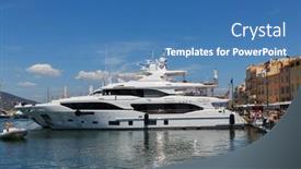  Presentation with shipyard - Presentation theme consisting of saint-tropez-france-aug-2 background and a teal colored foreground
