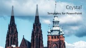  Presentation with czech republic - Colorful PPT theme enhanced with saint-vitus-cathedral-prague-czech backdrop and a light blue colored foreground