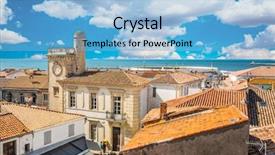  Presentation with yellow orange - Theme with saintes-maries-de-la-mer background and a light blue colored foreground