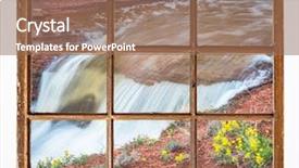  Presentation with waterfall - PPT theme with saish - creek waterfall with wildflowers background and a  colored foreground