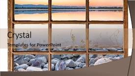  Presentation with seeing through fog - Audience pleasing slide deck consisting of saish - dusk over a lake backdrop and a coral colored foreground