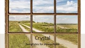  Presentation with seeing through fog - Audience pleasing PPT theme consisting of saish - prairie road as seen backdrop and a gold colored foreground