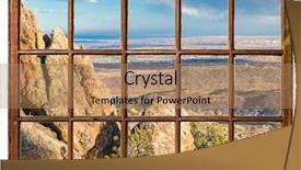  Presentation with window rock - Colorful presentation enhanced with saish - rock formation and colorado foothills backdrop and a coral colored foreground