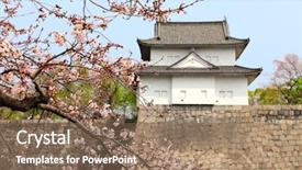  Presentation with japan sakura - Presentation design with sakura branches and a watch background and a coral colored foreground