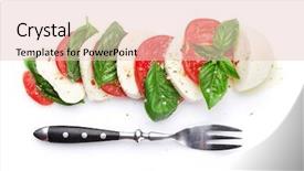  Presentation with view of the salt mine - Amazing PPT theme having salad and fork mozzarella cheese backdrop and a lemonade colored foreground