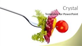  Presentation with healthy diet organic food - Slide set enhanced with salad-and-vegetables background and a white colored foreground