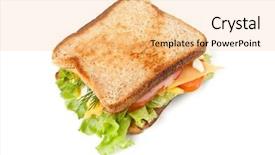  Presentation with lettuce - PPT theme with salad big sandwich on toasted background and a  colored foreground