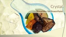  Presentation with appetizer - PPT theme with salad-canape-appetizer-in-buffet background and a cream colored foreground