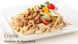  Presentation with skin - Beautiful PPT theme featuring salad-chinese-tofu-skin backdrop and a lemonade colored foreground