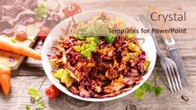  Presentation with carrots - Presentation theme enhanced with salad-coleslaw-red-cabbage background and a lemonade colored foreground