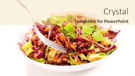  Presentation with carrots - PPT theme featuring salad-coleslaw-red-cabbage background and a yellow colored foreground