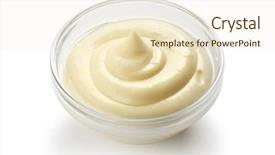  Presentation with mayonnaise - Slides consisting of homemade mayonnaise on white background background and a cream colored foreground