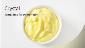  Presentation with margarine - Theme enhanced with margarine - overhead view of bowl background and a white colored foreground