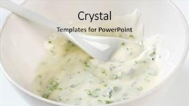  Presentation with salad dressing - Audience pleasing presentation design consisting of salad dressing with pieces backdrop and a lemonade colored foreground