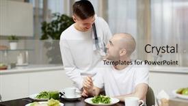  Presentation with ready to eat salad - Colorful PPT theme enhanced with salad from fresh green veg backdrop and a light gray colored foreground