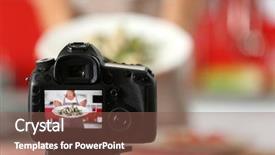  Presentation with salad - PPT theme consisting of salad in plate on camera background and a  colored foreground