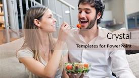  Presentation with healthy living - Audience pleasing presentation design consisting of salad in the living backdrop and a coral colored foreground