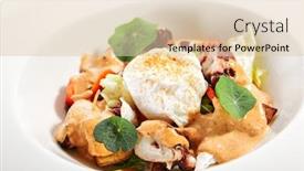  Presentation with spicy food - Colorful slide set enhanced with salad-in-white-bowl-sliced backdrop and a lemonade colored foreground
