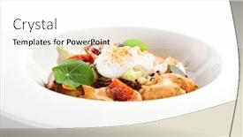  Presentation with spicy food - Cool new slides with salad-in-white-bowl-sliced backdrop and a white colored foreground