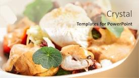  Presentation with spicy food - Beautiful slide set featuring salad-in-white-bowl-sliced backdrop and a lemonade colored foreground