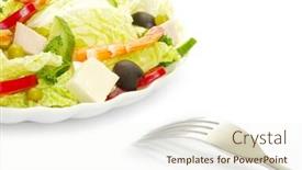  Presentation with salad - Amazing slides having salad-isolated-on-white-background backdrop and a cream colored foreground