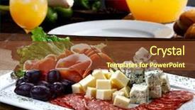  Presentation with purple floral cold - Cool new theme with salad of cold cuts cheeses backdrop and a tawny brown colored foreground