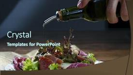  Presentation with extra virgin olive oil - Slides enhanced with salad-of-lettuce-and-extra background and a wine colored foreground