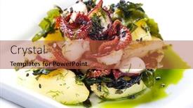  Presentation with octopus - Slides having salad-of-scallops-and-octopus background and a red colored foreground