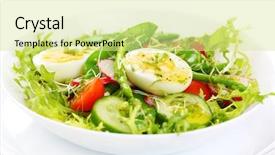  Presentation with asparagus - Slides with salad of tomatoes cucumbers asparagus background and a blonde colored foreground