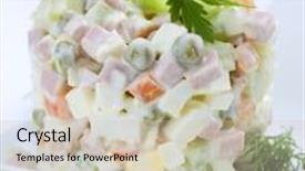  Presentation with salad - Cool new presentation theme with salad olivier russian traditional salad backdrop and a soft green colored foreground