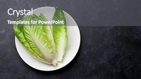  Presentation with lettuce - PPT layouts featuring salad over stone table top background and a  colored foreground