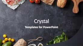  Presentation with mozzarella cheese - Beautiful PPT theme featuring salad prosciutto and mozzarella cheese backdrop and a dark gray colored foreground