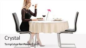  Presentation with studio - Slides with salad seated at a restaurant background and a  colored foreground