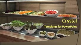  Presentation with salad - PPT layouts with salad self service restaurant background and a tawny brown colored foreground
