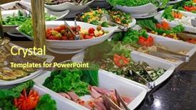  Presentation with self - Slide set consisting of salad self service restaurant background and a tawny brown colored foreground