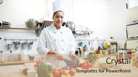  Presentation with free cooking - Presentation theme with salad while cutting purple cabbage background and a  colored foreground