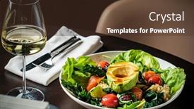  Presentation with quinoa - Slide deck with salad-with-avocado-and-quinoa background and a tawny brown colored foreground