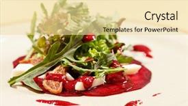  Presentation with salad - Audience pleasing slide set consisting of salad-with-beet-and-arugula backdrop and a blonde colored foreground