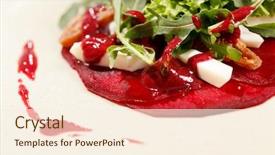  Presentation with salad - Beautiful PPT layouts featuring salad-with-beet-and-arugula backdrop and a cream colored foreground